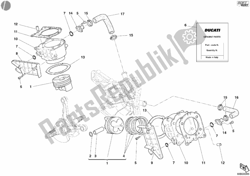 Toutes les pièces pour le Cylindre - Piston du Ducati Superbike 749 R 2006